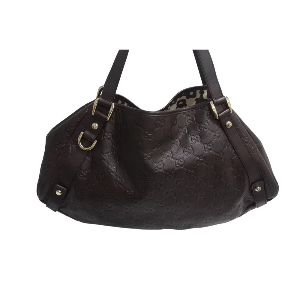 Gucci ssima GG Leather Tote Abbey Brown Bag - Picture 3 of 9